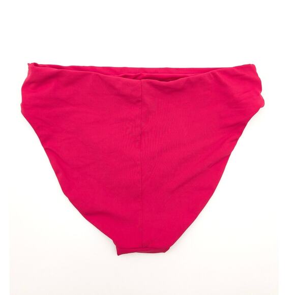 Robin Piccone Women's Ava High Waist Classic Bikini Bottoms Pink Rose Size L - Picture 3 of 6